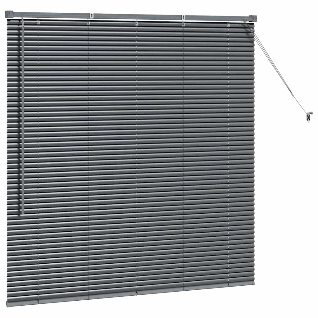 Tenda Veneziana Grigio Scuro 130 x 130 cm 25 mm Alluminio