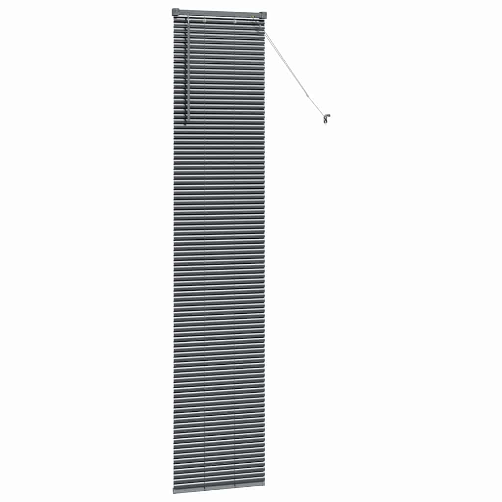 Tenda Veneziana Grigio Scuro 220 x 40 cm 25 mm Alluminio