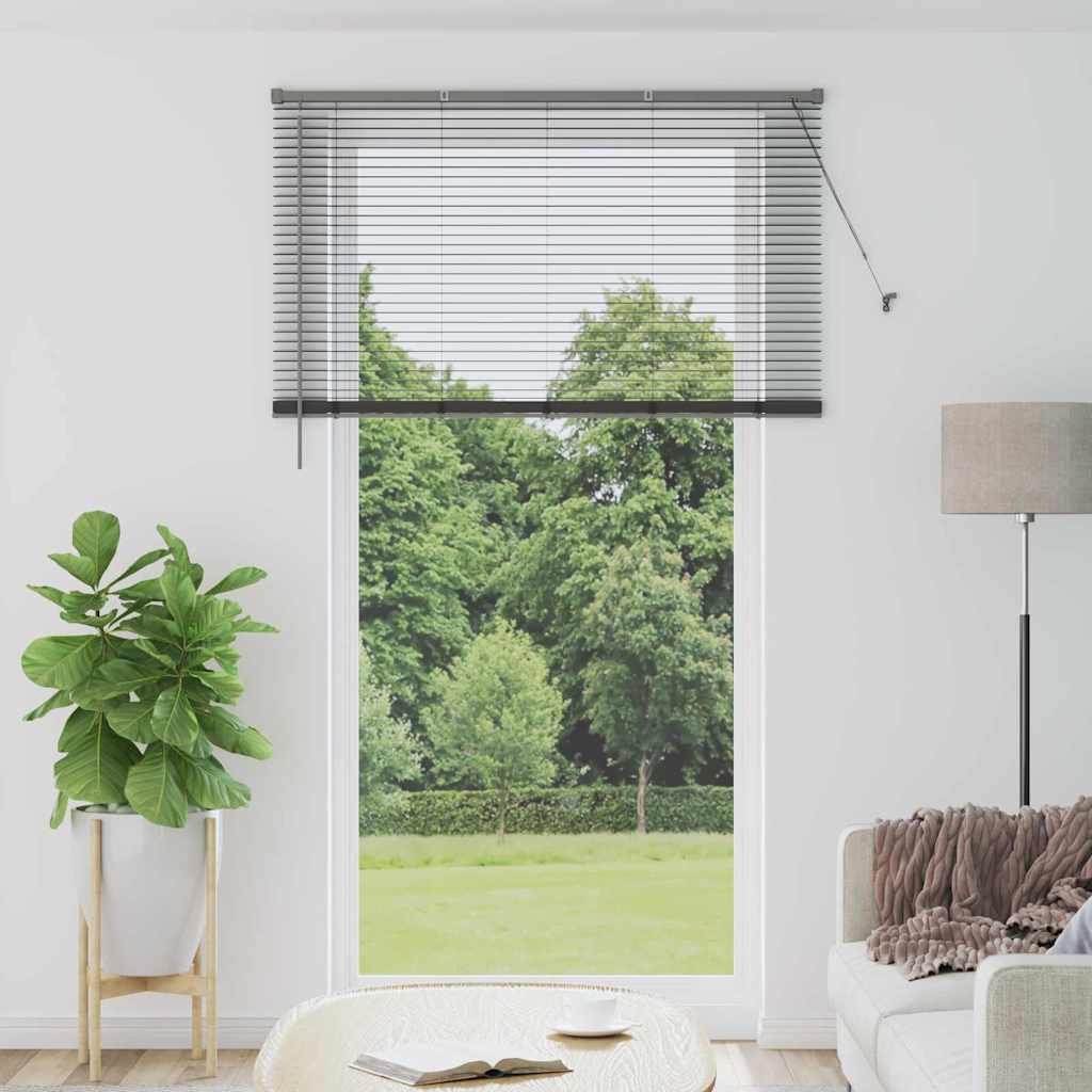 Tenda Veneziana Grigio Scuro 220 x 135 cm 25 mm Alluminio