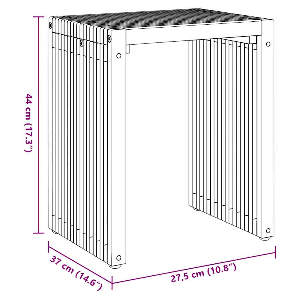 Tavolo Laterale da Giardino 3 pz Marrone 33 x 44,5 x 51 cm