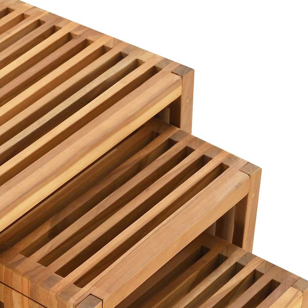 Tavolo Laterale da Giardino 3 pz Marrone 33 x 44,5 x 51 cm