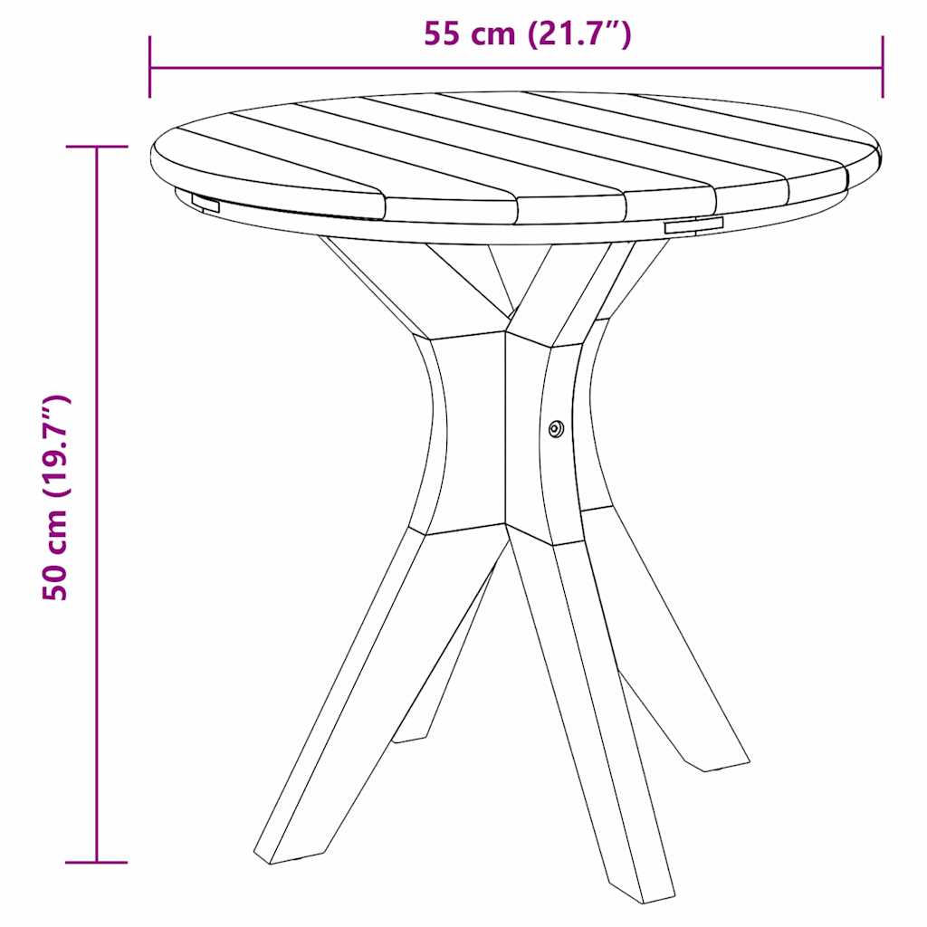 Tavolo laterale Marrone 55 x 55 x 51 cm Legno di teak solido