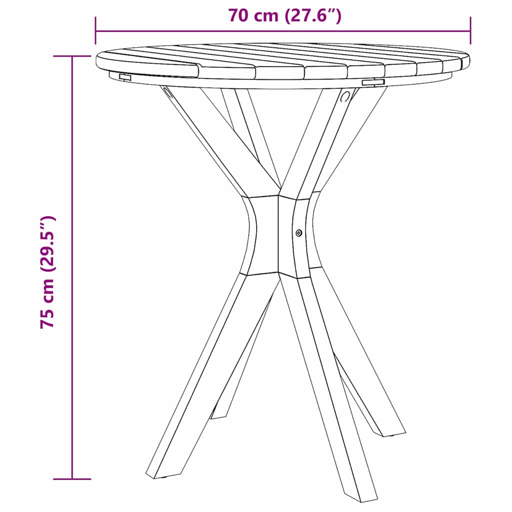 Tavolo laterale Marrone 70 x 70 x 75 cm Legno di teak solido