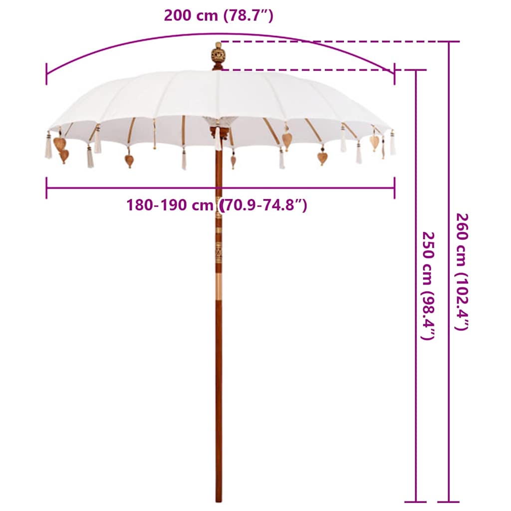 Parasol Balinese Crema 190 x 190 x 260 cm