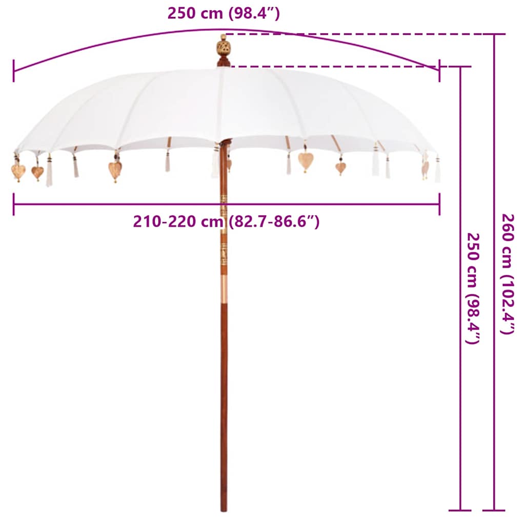 Parasol Balinese Crema 220 x 220 x 260 cm