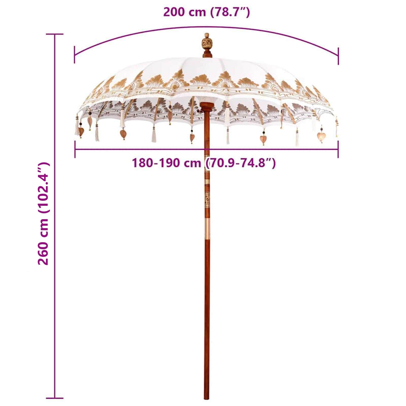 Parasol Balinese Crema 185 x 185 x 260 cm