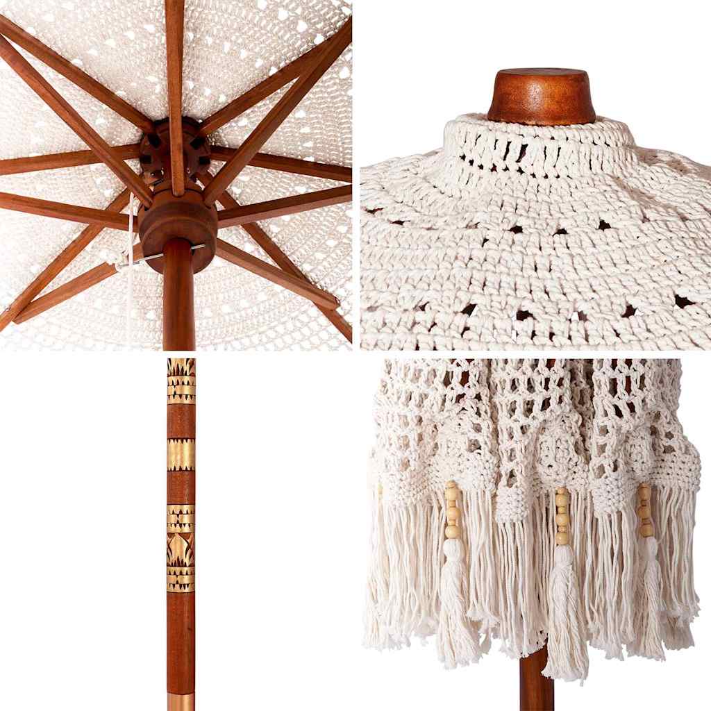 Parasol in macramè 252.5 x 252.5 x 260 cm
