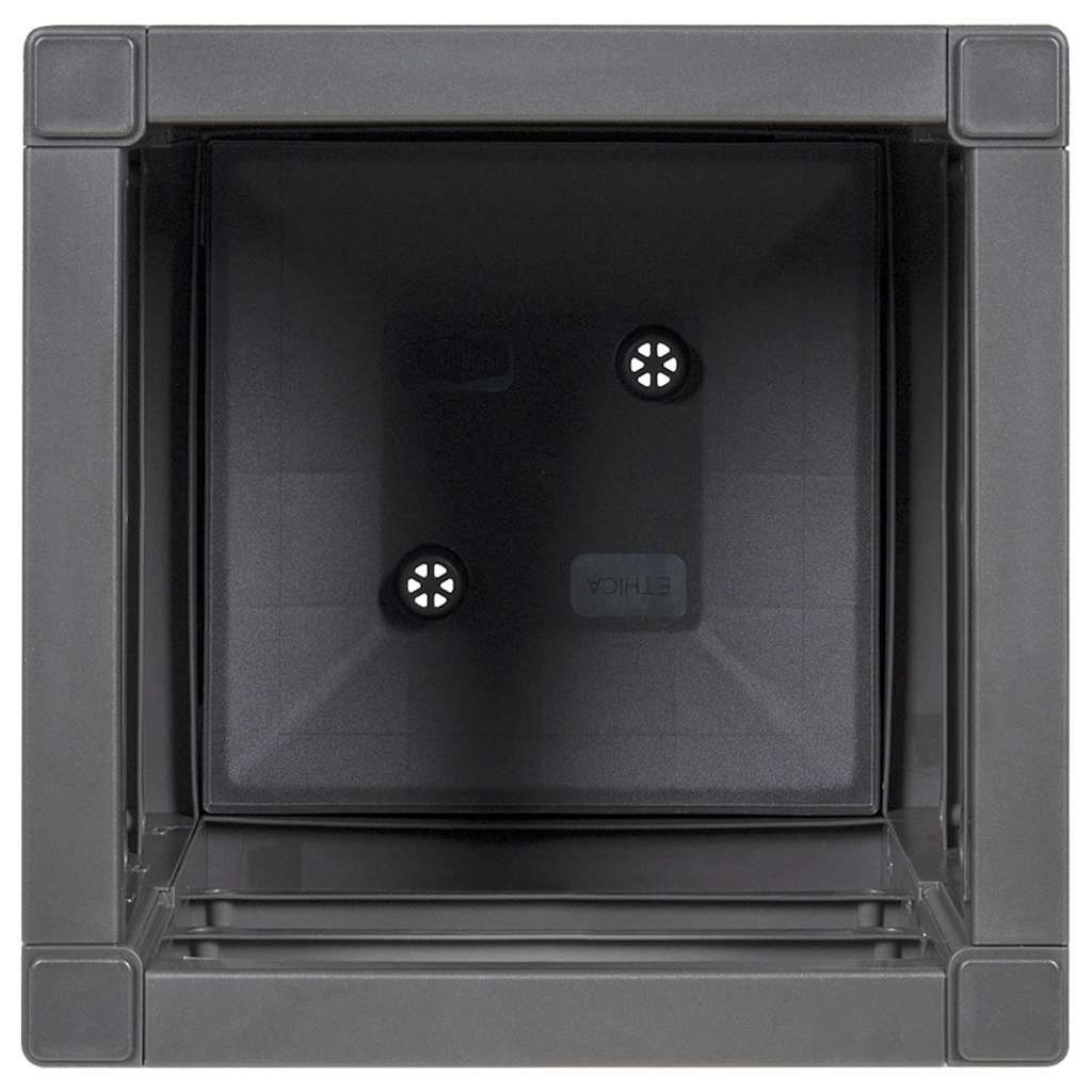 Scatola per Fiori da Giardino Grigio Scuro 36 x 36 x 35 cm PP