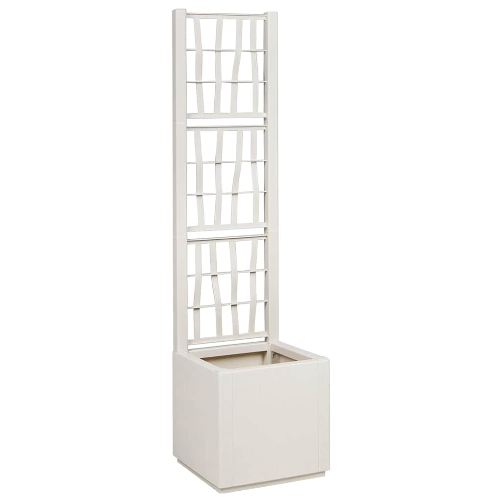 Vaso da Giardino con Trellis Bianco 36 x 36 x 140 cm PP