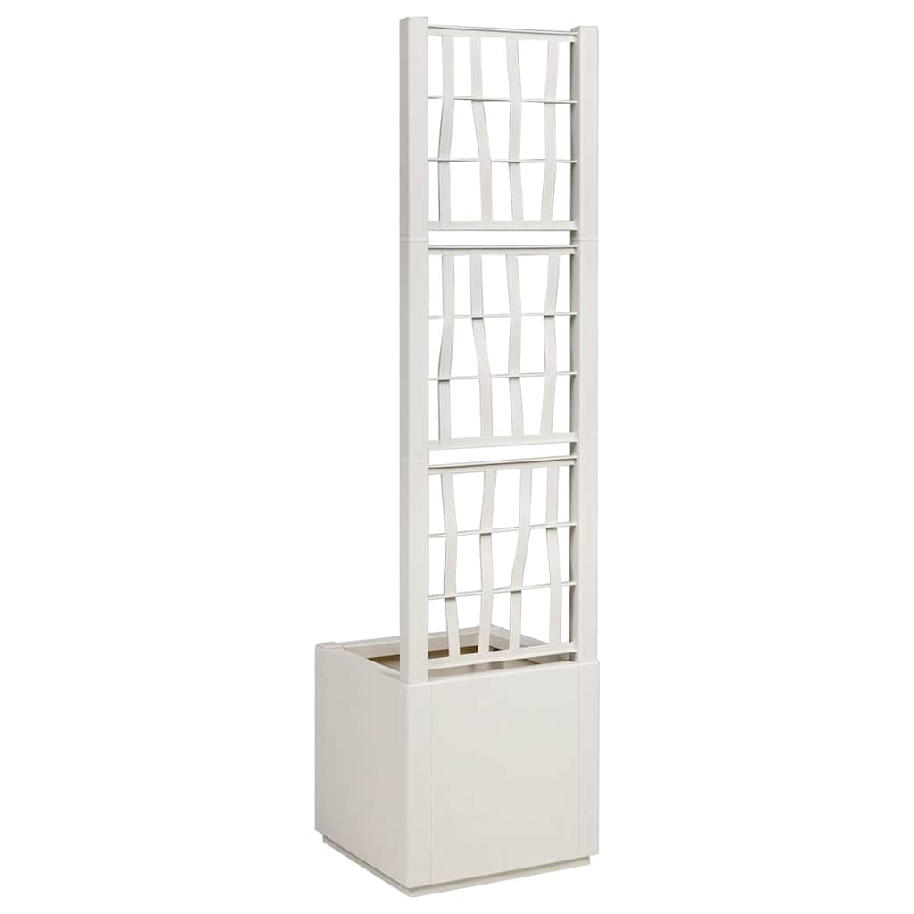 Vaso da Giardino con Trellis Bianco 36 x 36 x 140 cm PP