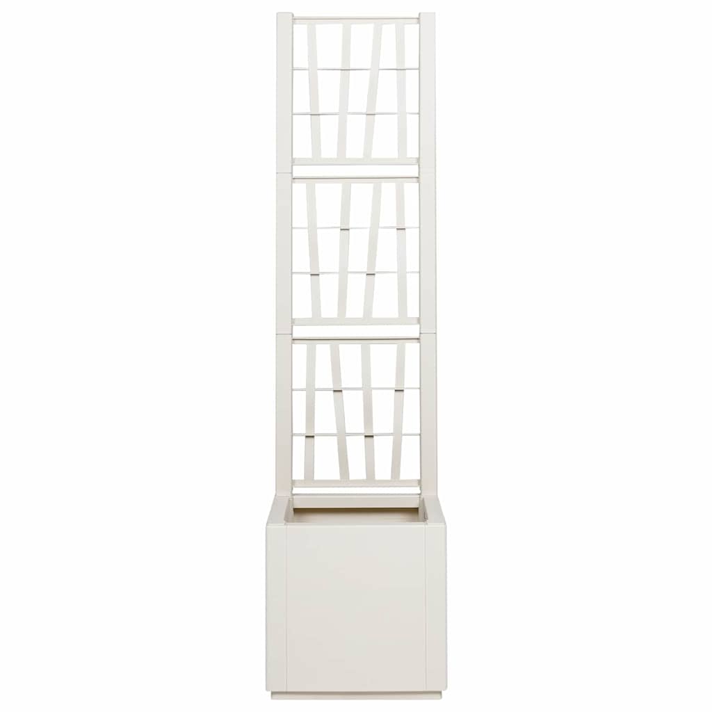 Vaso da Giardino con Trellis Bianco 36 x 36 x 140 cm PP