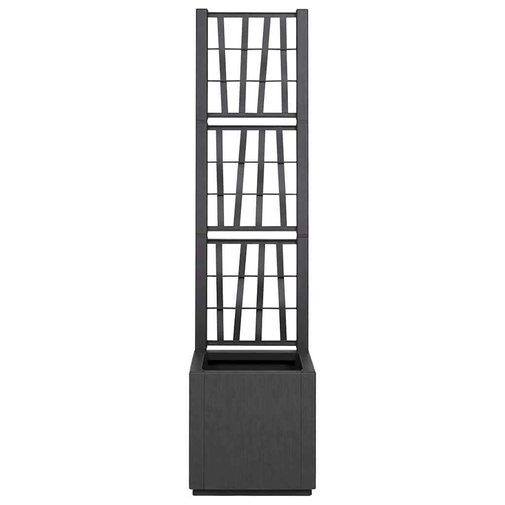 Vaso da Giardino con Trellis Grigio Scuro 36 x 36 x 140 cm PP