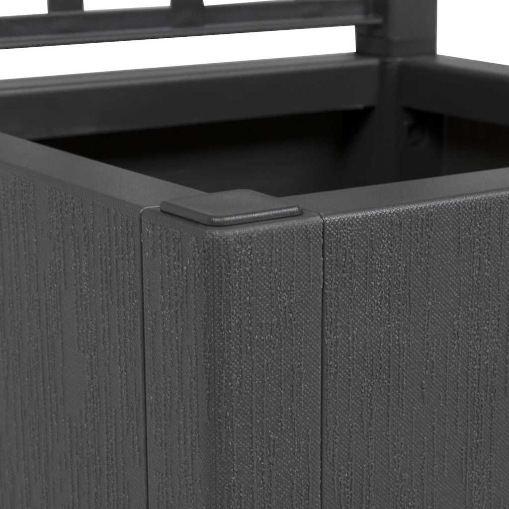 Vaso da Giardino con Trellis Grigio Scuro 36 x 36 x 140 cm PP
