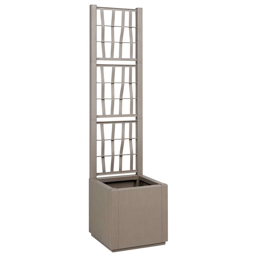 Vaso da Giardino con Trellis Marrone Chiaro 36 x 36 x 140 cm PP