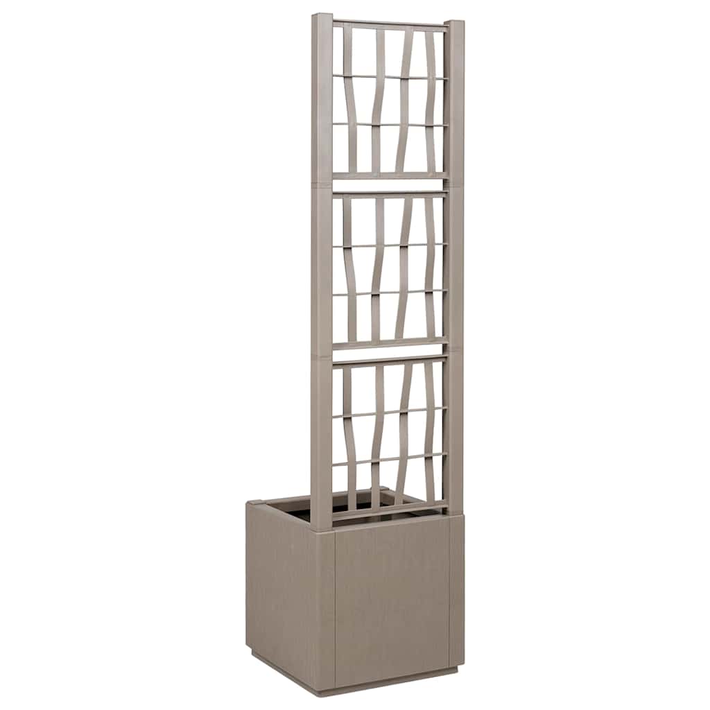 Vaso da Giardino con Trellis Marrone Chiaro 36 x 36 x 140 cm PP