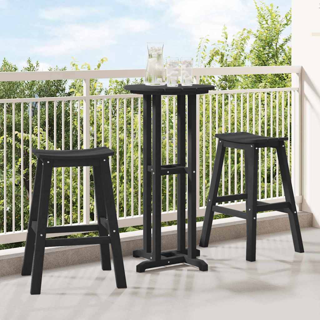 Sgabello da bar 2 pz Nero 52 x 43 x 73,5 cm HDPE