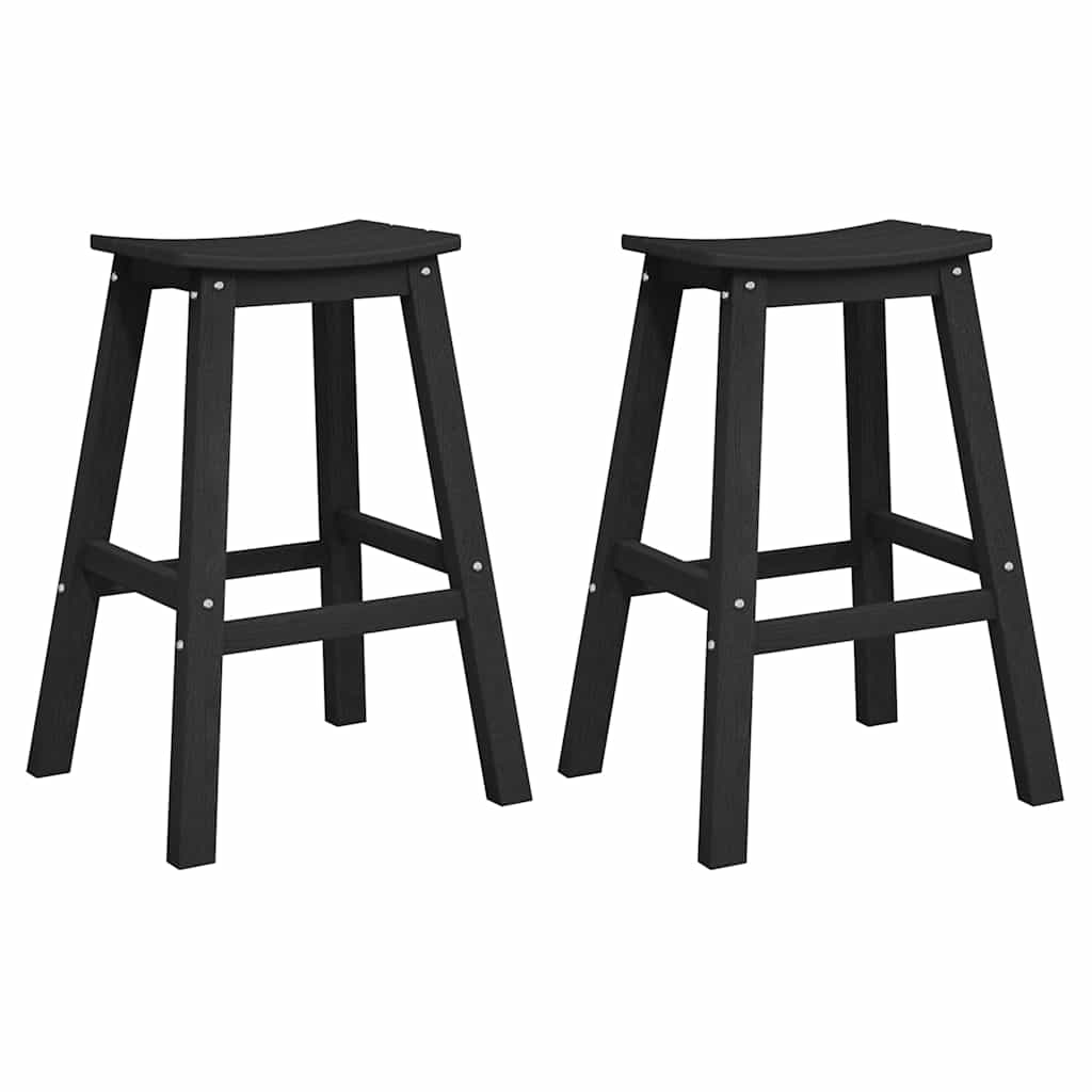 Sgabello da bar 2 pz Nero 52 x 43 x 73,5 cm HDPE