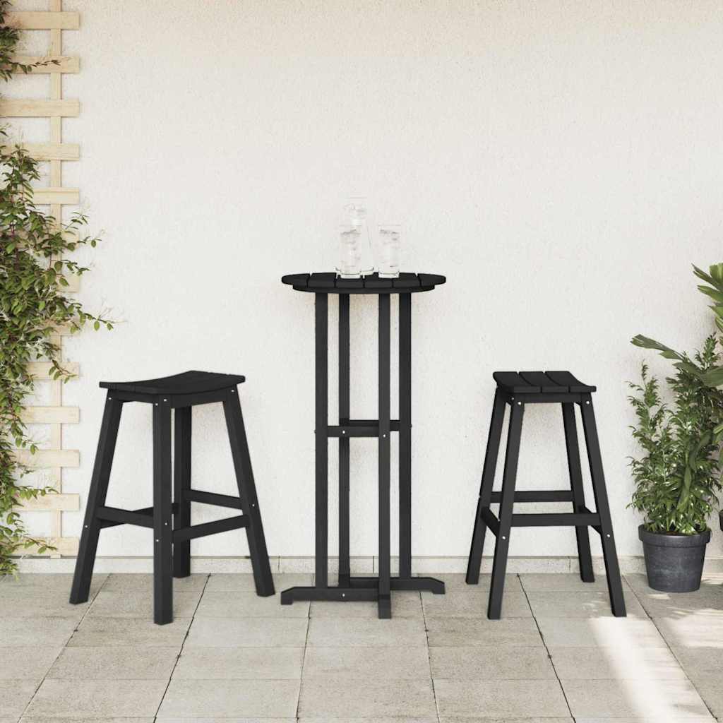 Sgabello da bar 2 pz Nero 52 x 43 x 73,5 cm HDPE