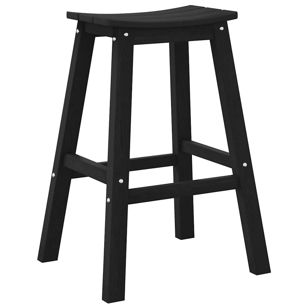 Sgabello da bar 2 pz Nero 52 x 43 x 73,5 cm HDPE