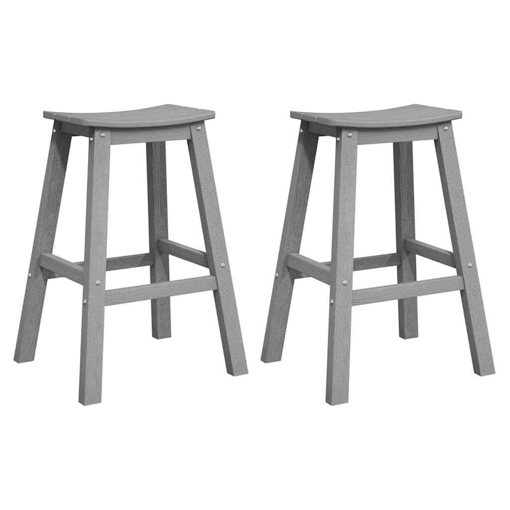 Sgabello da bar 2 pz Grigio chiaro 52 x 43 x 73,5 cm HDPE