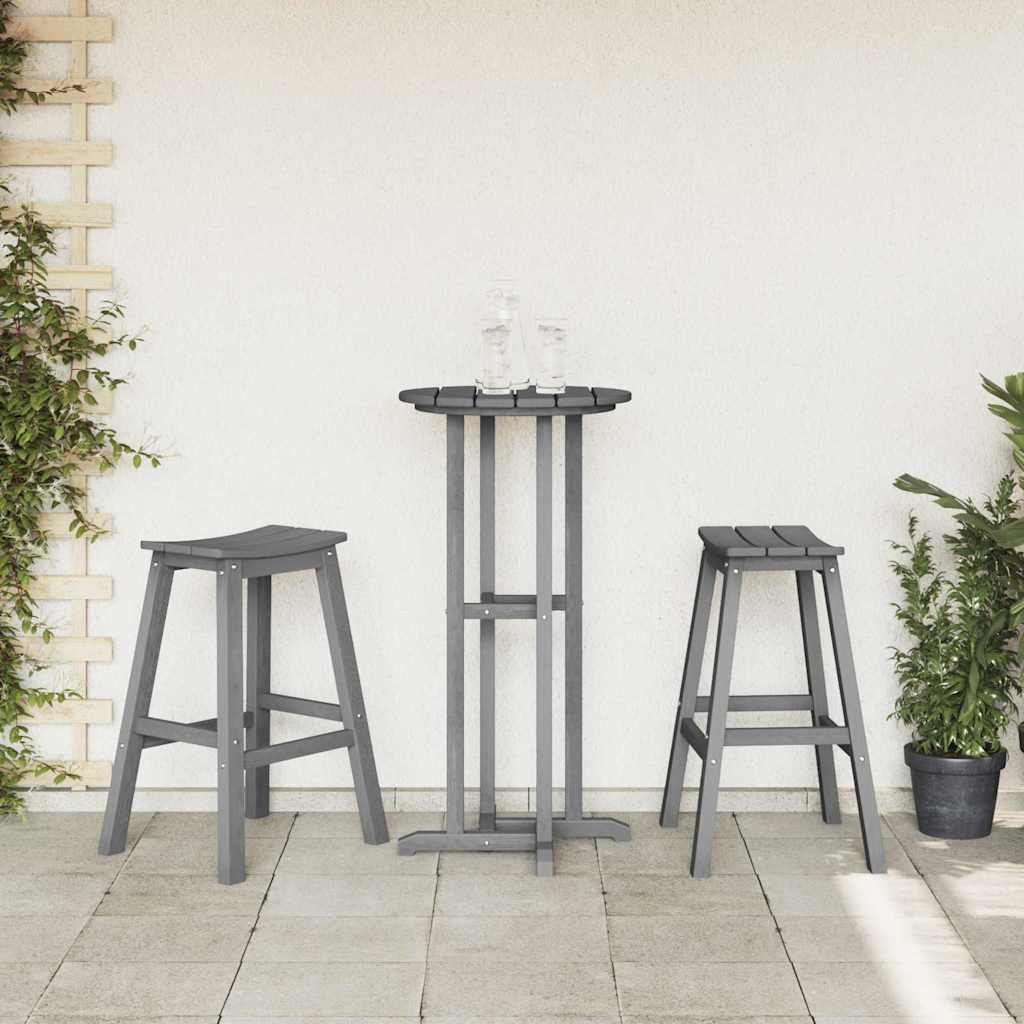 Sgabello da bar 2 pz Grigio chiaro 52 x 43 x 73,5 cm HDPE
