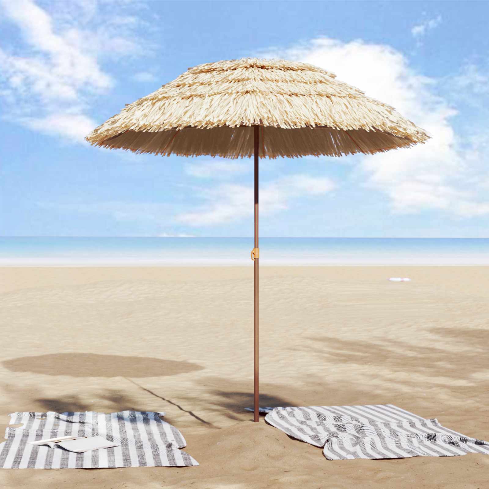 Ombrellone da Spiaggia 160 x 160 x 196 cm Poliestere e Acciaio