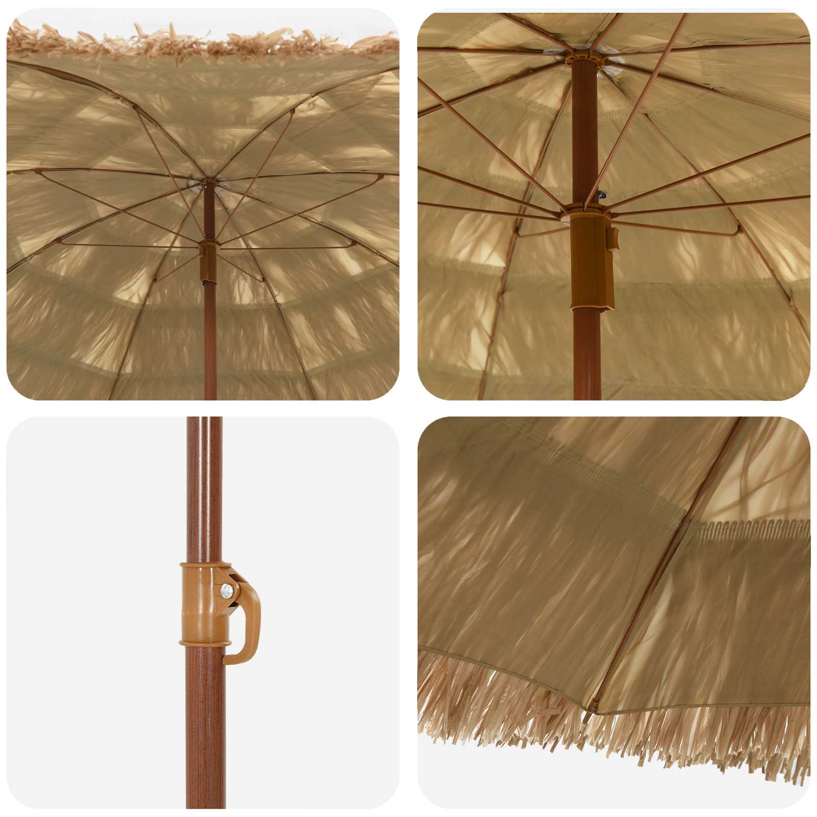 Ombrellone da Spiaggia 160 x 160 x 196 cm Poliestere e Acciaio