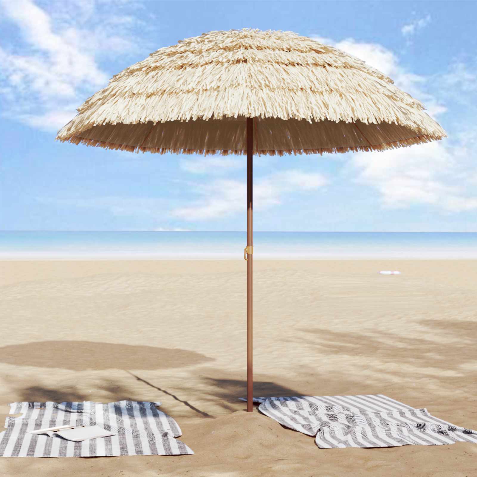 Ombrellone da Spiaggia 205 x 205 x 210 cm Poliestere e Acciaio