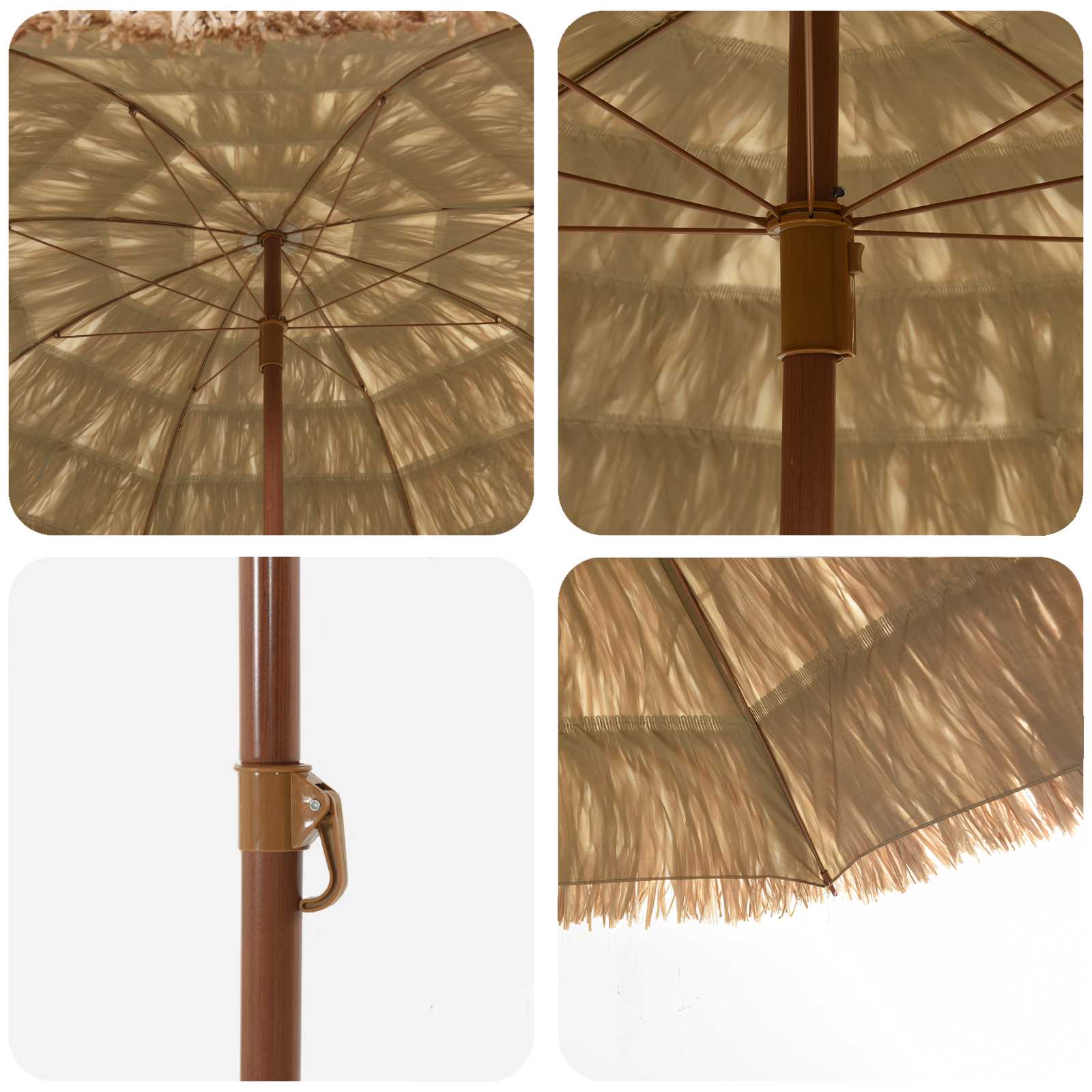 Ombrellone da Spiaggia 205 x 205 x 210 cm Poliestere e Acciaio
