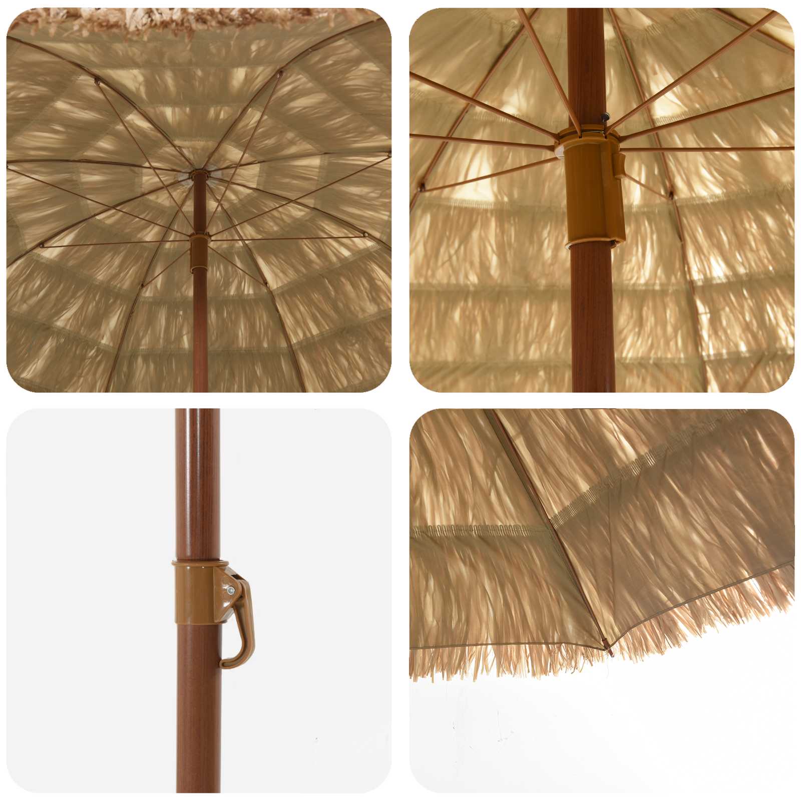 Ombrellone da Spiaggia 255 x 255 x 255 cm Poliestere e Acciaio