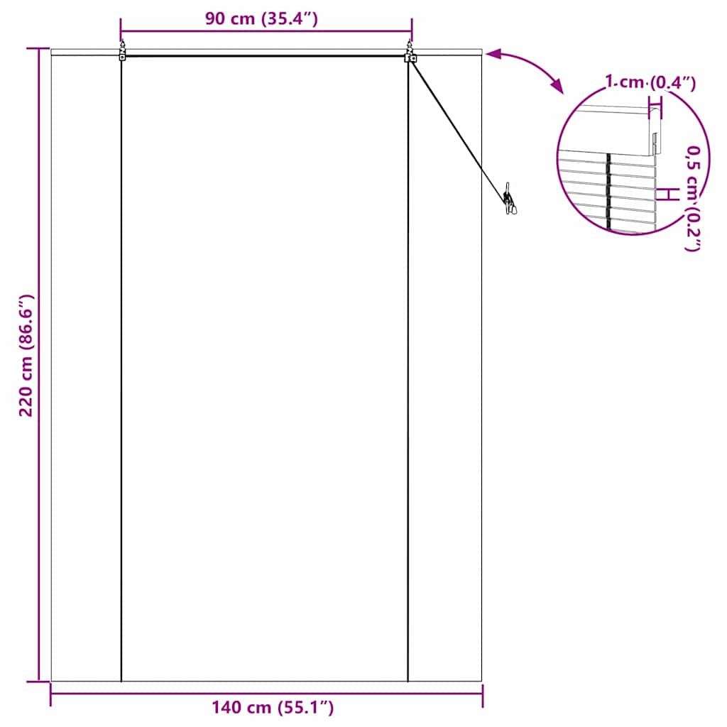 Tenda a rullo Marrone 140 x 220 cm Bambù