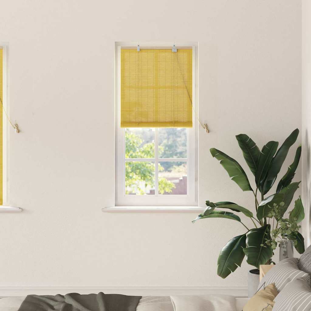 Tenda a rullo Giallo 60 x 160 cm Bambù