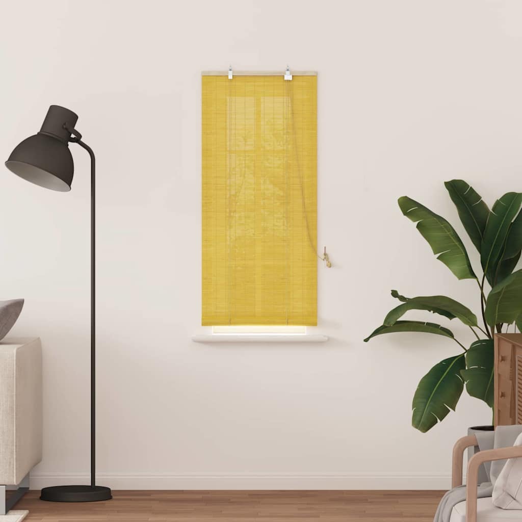 Tenda a rullo Giallo 60 x 160 cm Bambù