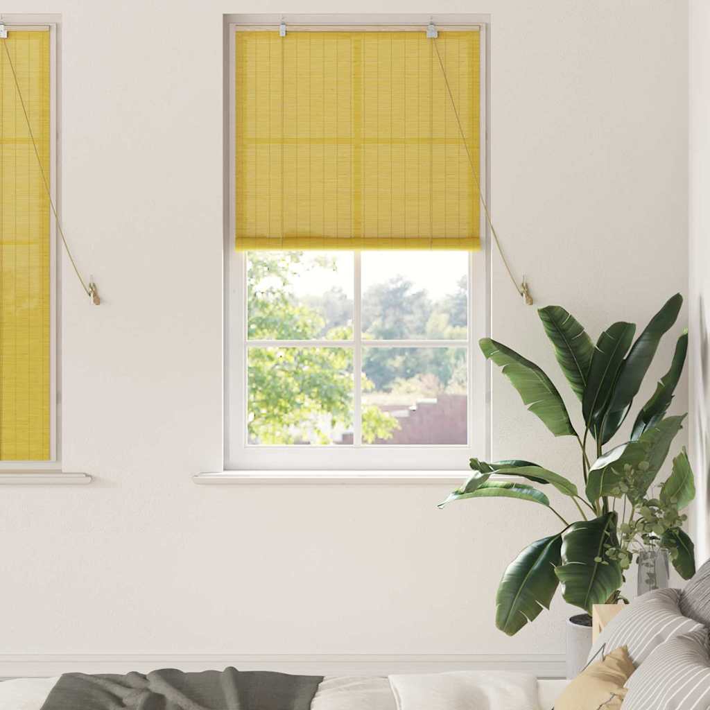 Tenda a rullo Giallo 80 x 160 cm Bambù
