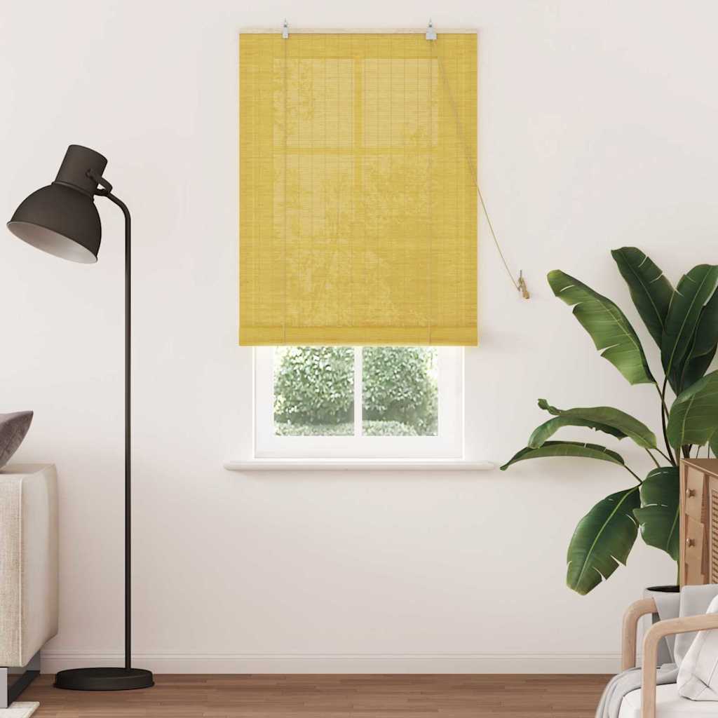 Tenda a rullo Giallo 80 x 220 cm Bambù
