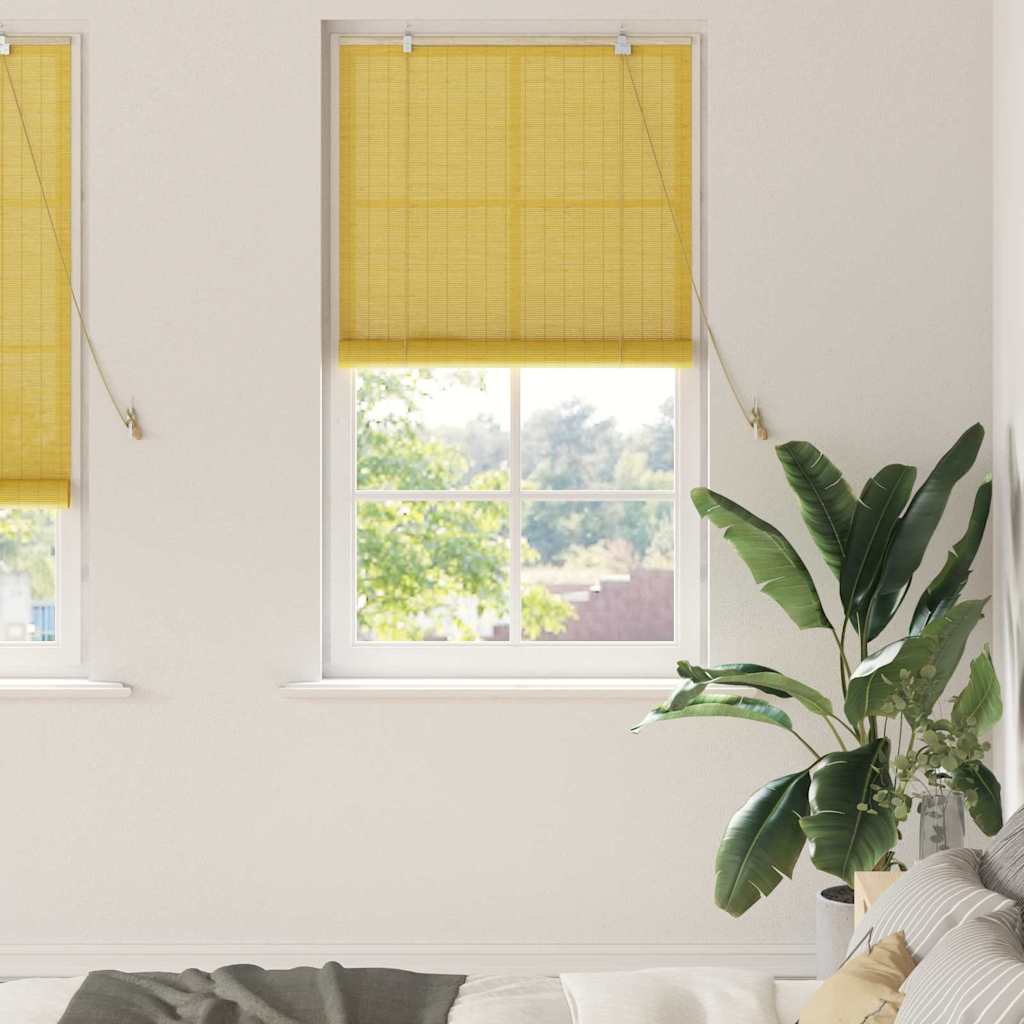Tenda a rullo Giallo 90 x 220 cm Bambù