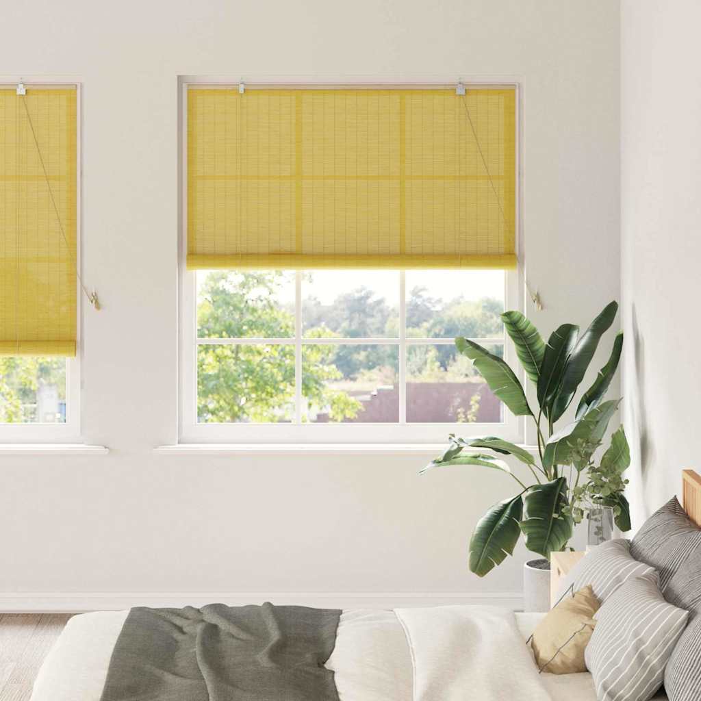 Tenda a rullo Giallo 140 x 220 cm Bambù