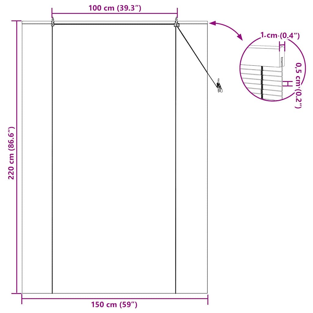 Tenda a rullo Giallo 150 x 220 cm Bambù
