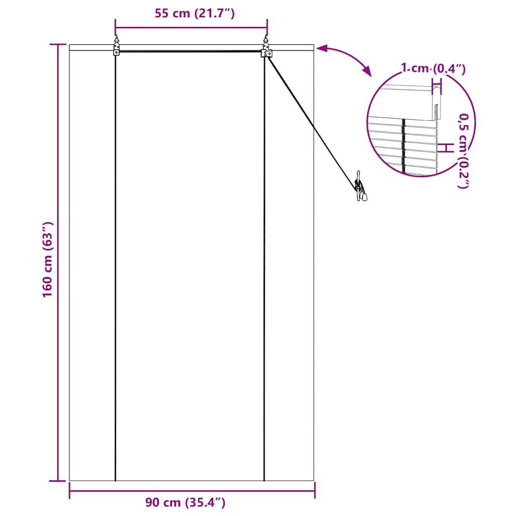 Tenda a rullo Natura 90 x 160 cm Bambù