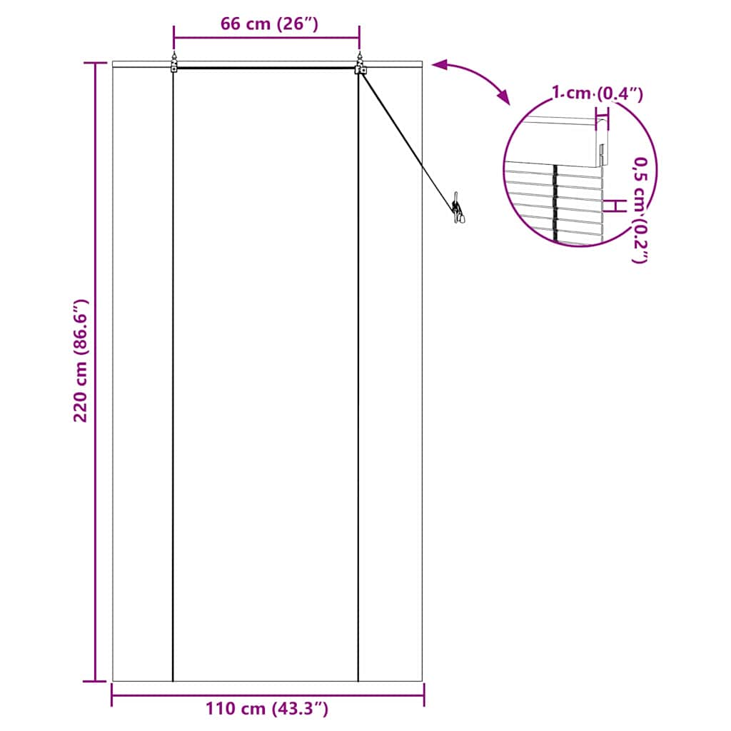 Tenda a rullo Natura 110 x 220 cm Bambù