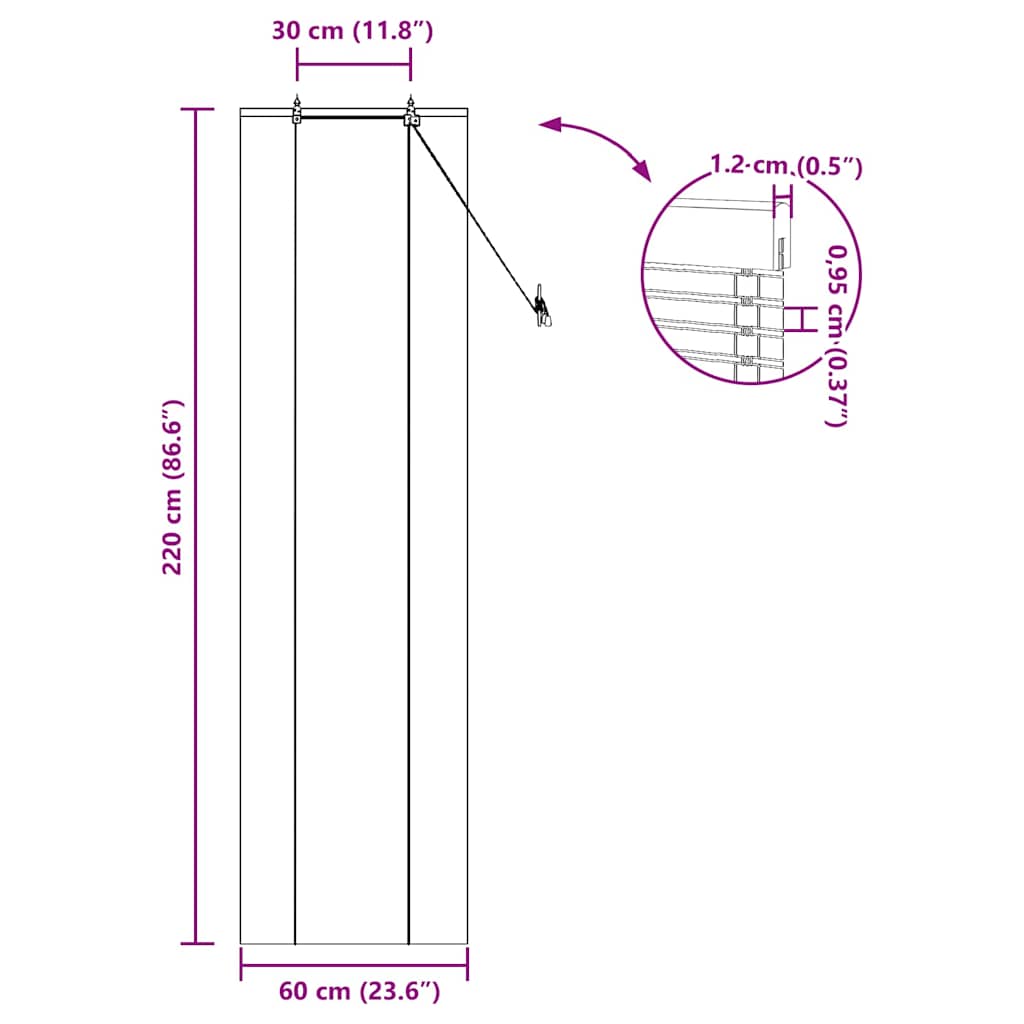 Tenda a rullo Natura 60 x 220 cm Bambù