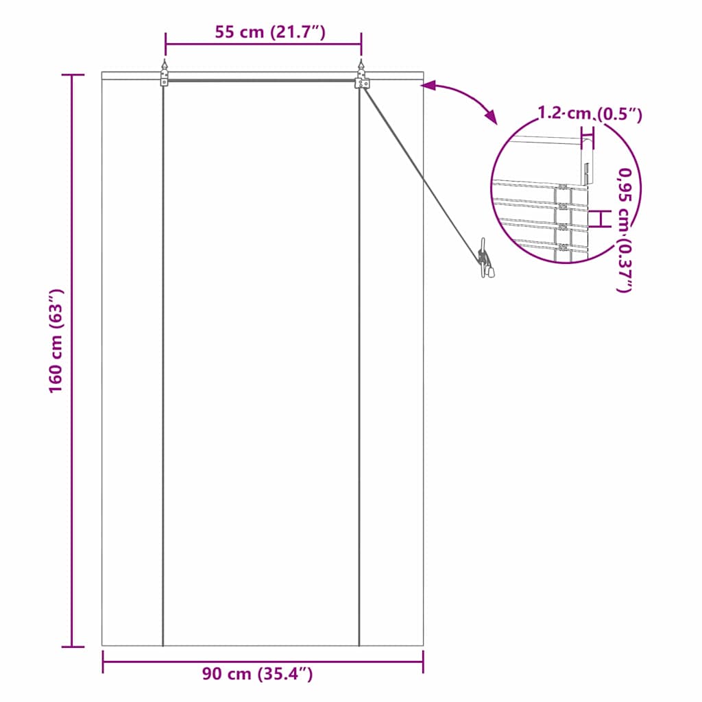 Tenda a rullo Natura 90 x 160 cm Bambù