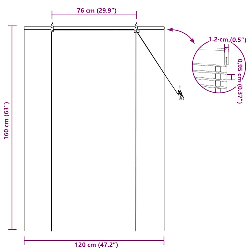 Tenda a rullo Natura 120 x 160 cm Bambù