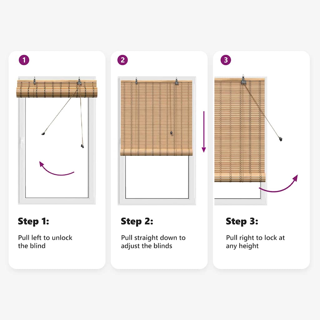 Tenda a rullo Natura 150 x 160 cm Bambù