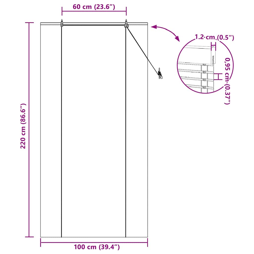 Tenda a rullo Marrone 100 x 220 cm Bambù