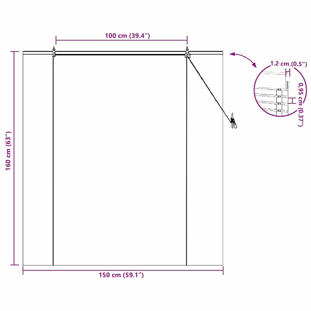 Tenda a rullo Marrone 150 x 160 cm Bambù