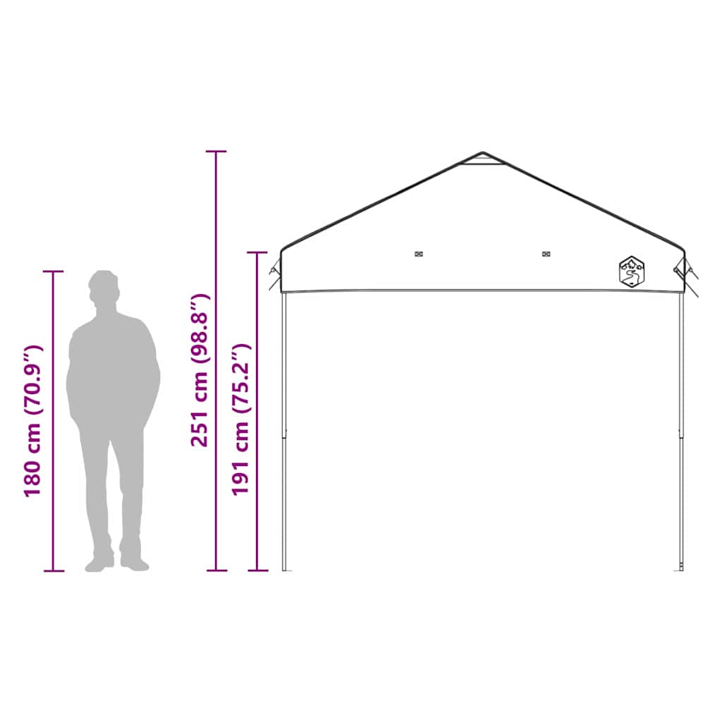 Tenda Gazebo 243 x 243 x 251 cm Arancione Tessuto