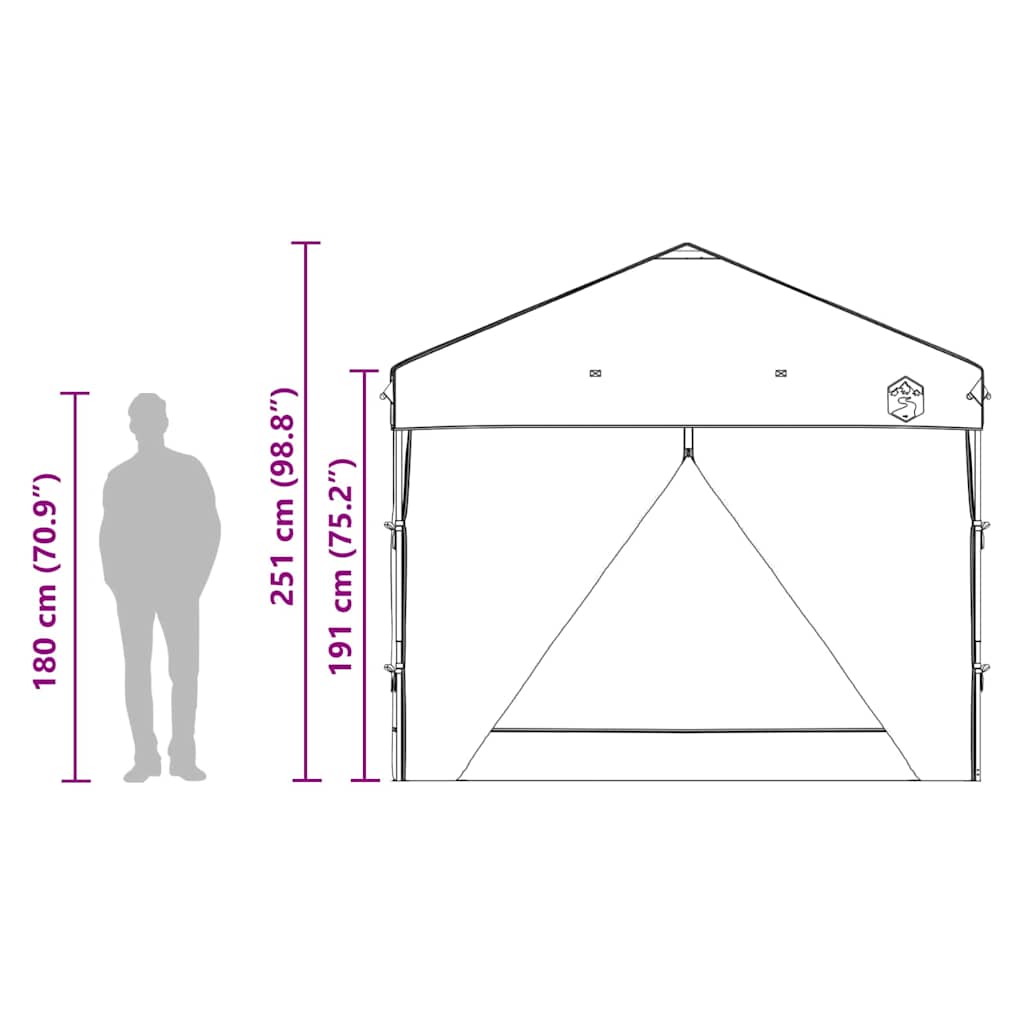 Tenda Gazebo 243 x 243 x 251 cm Arancione Tessuto