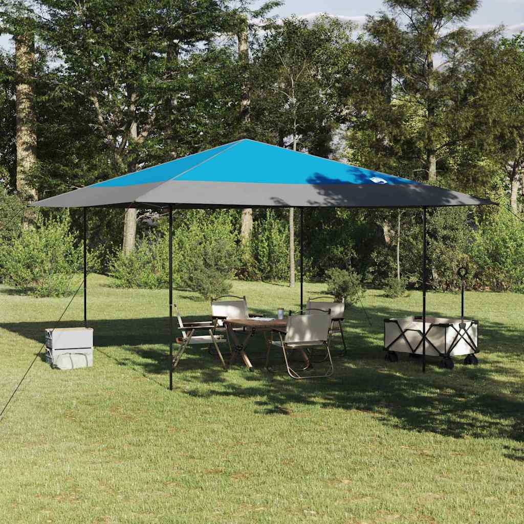 Tenda Gazebo 395 x 395 x 251 cm Blu Tessuto