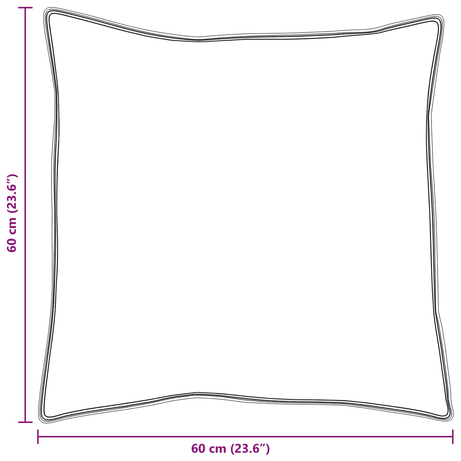 Cuscino 2 pz 60 x 60 cm Cotone Bianco